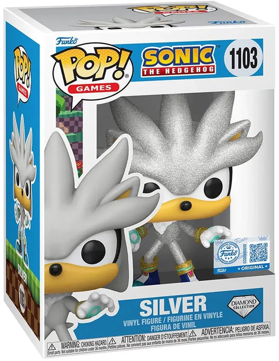 Funko Pop! Games Sonic Silver Diamond #1103 - Flocked