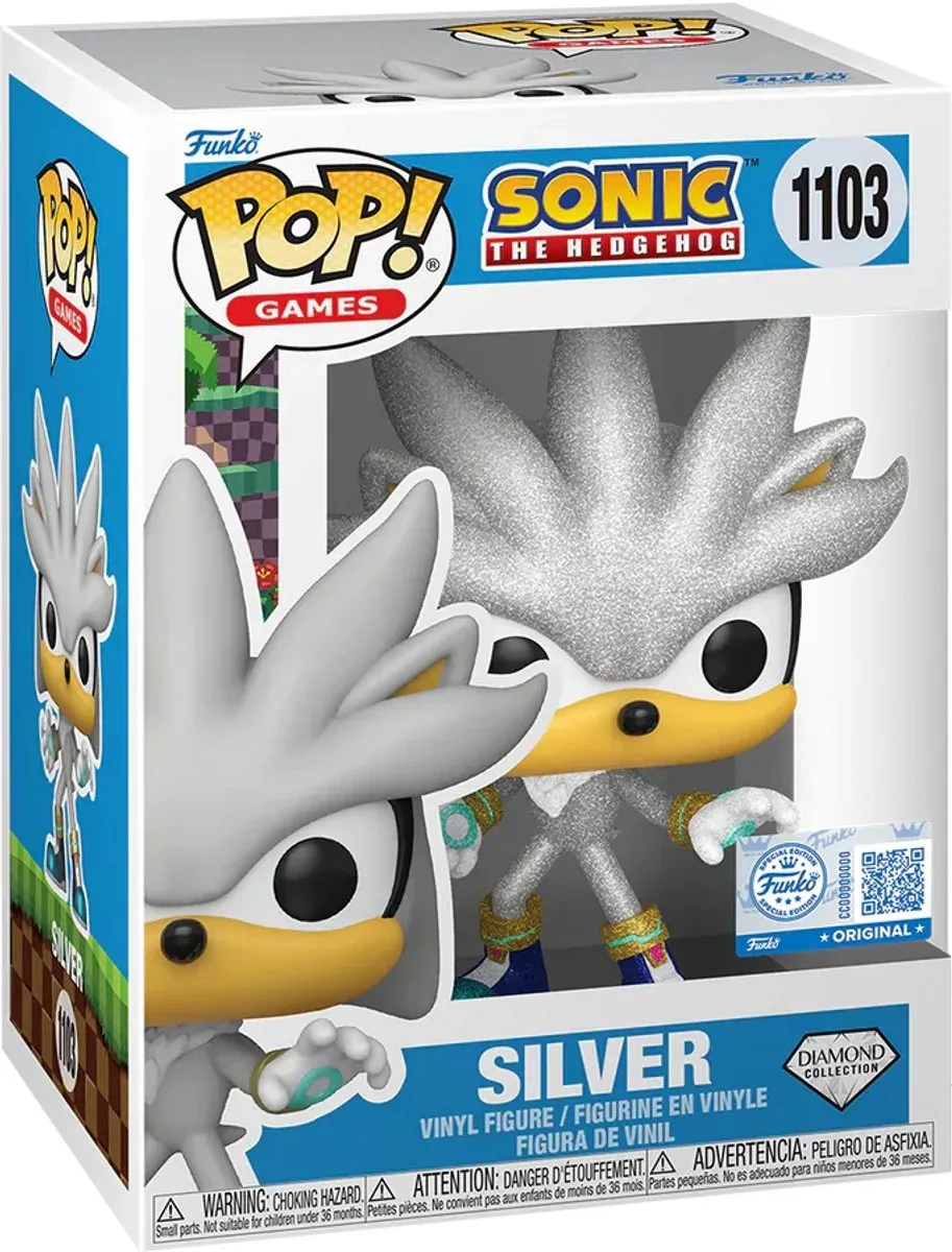 Funko Pop! Games Sonic Silver Diamond #1103 - Flocked