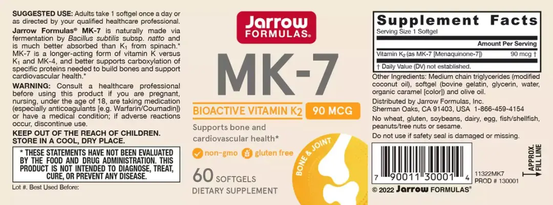 Jarrow Formulas Vitamine K2 MK-7 60g