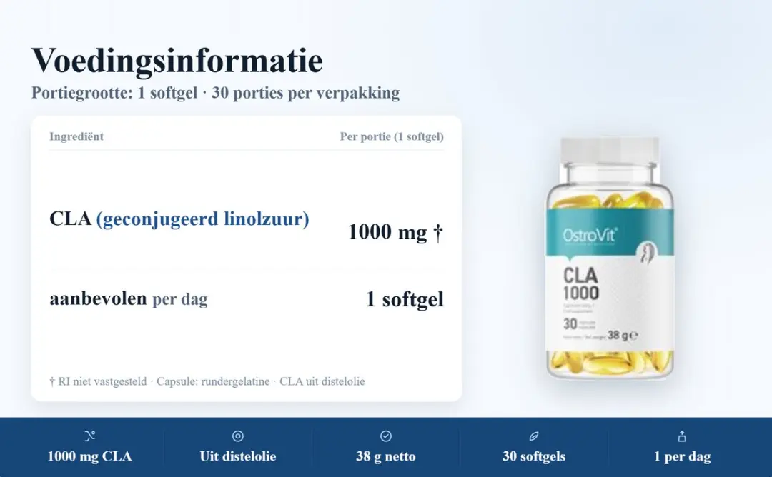 OstroVit CLA 1000mg Capsules - 30 Stuks - afbeelding 6 van 6