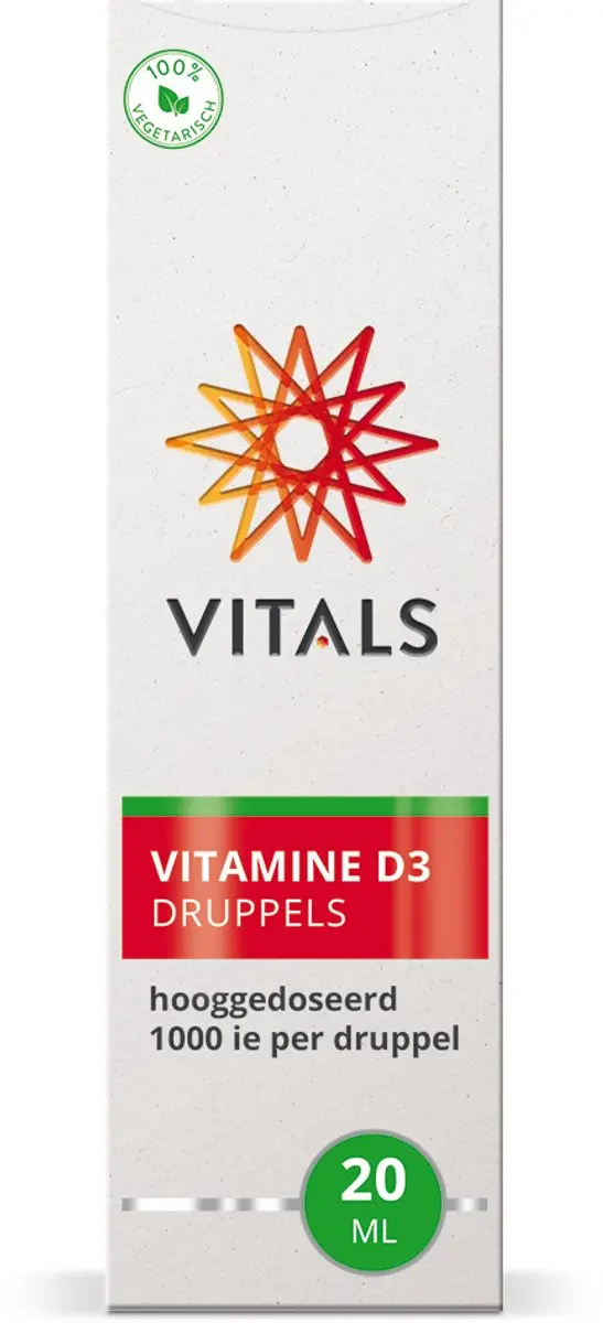 Vitals Vitamine D3 Druppels 1000 IE - 700 Druppels - 20ml