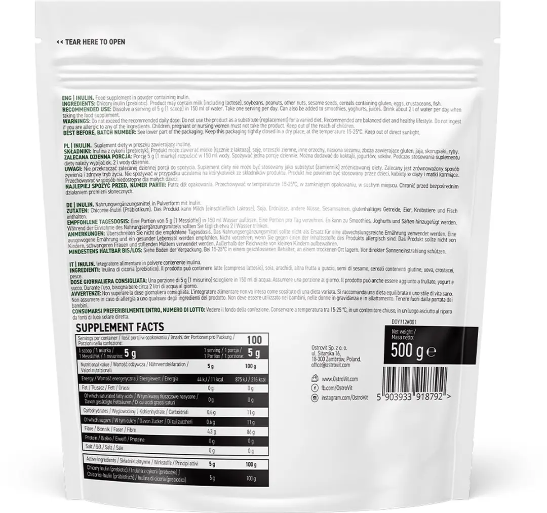 OstroVit Inuline 500g - Prebiotisch Supplement