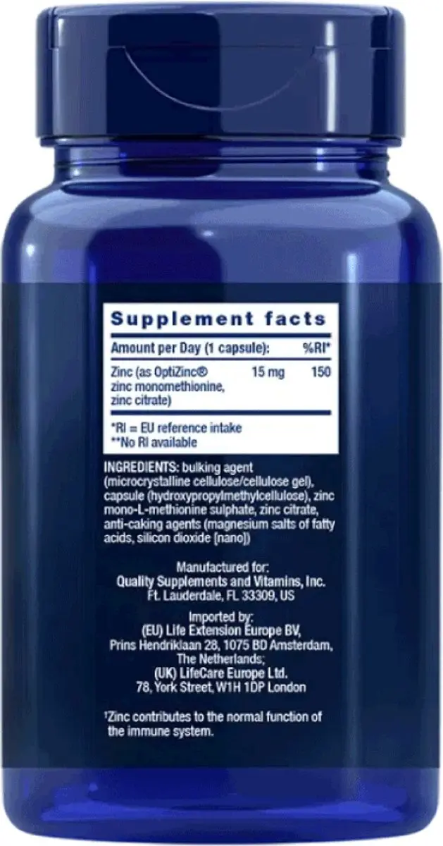 Life Extension Zink 15mg - 150 Capsules