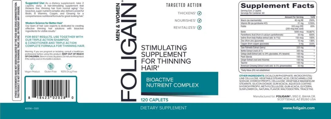 Foligain Haargroei Capsules 120 Stuks