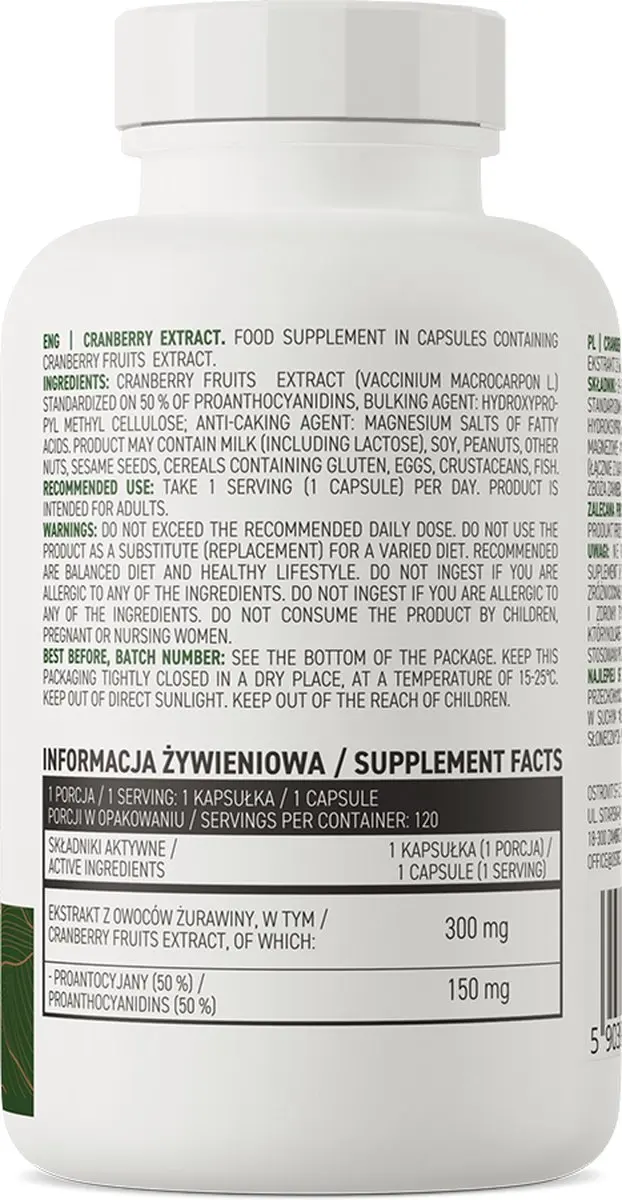 OstroVit Veenbesextract Cranberry 120 Capsules