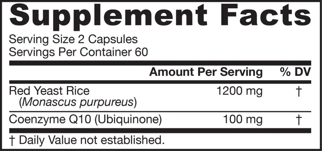 Jarrow Formulas Red Yeast Rice + Q10 120 Capsules
