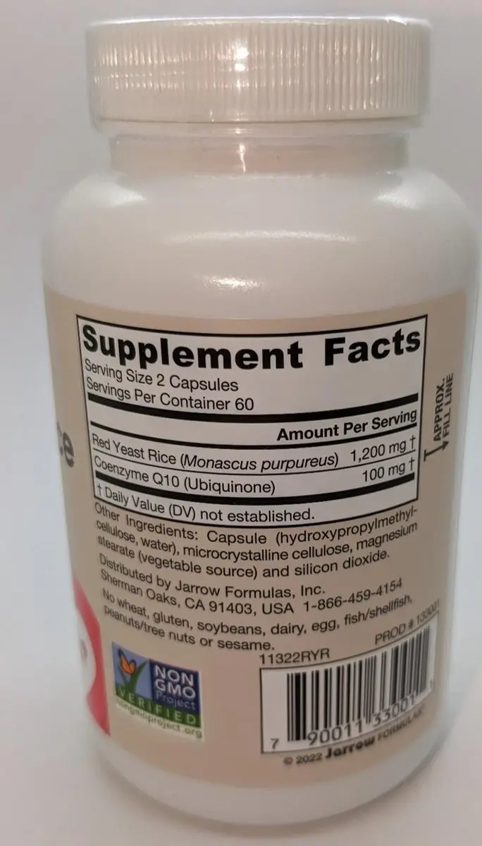 Jarrow Formulas Red Yeast Rice + Q10 120 Capsules