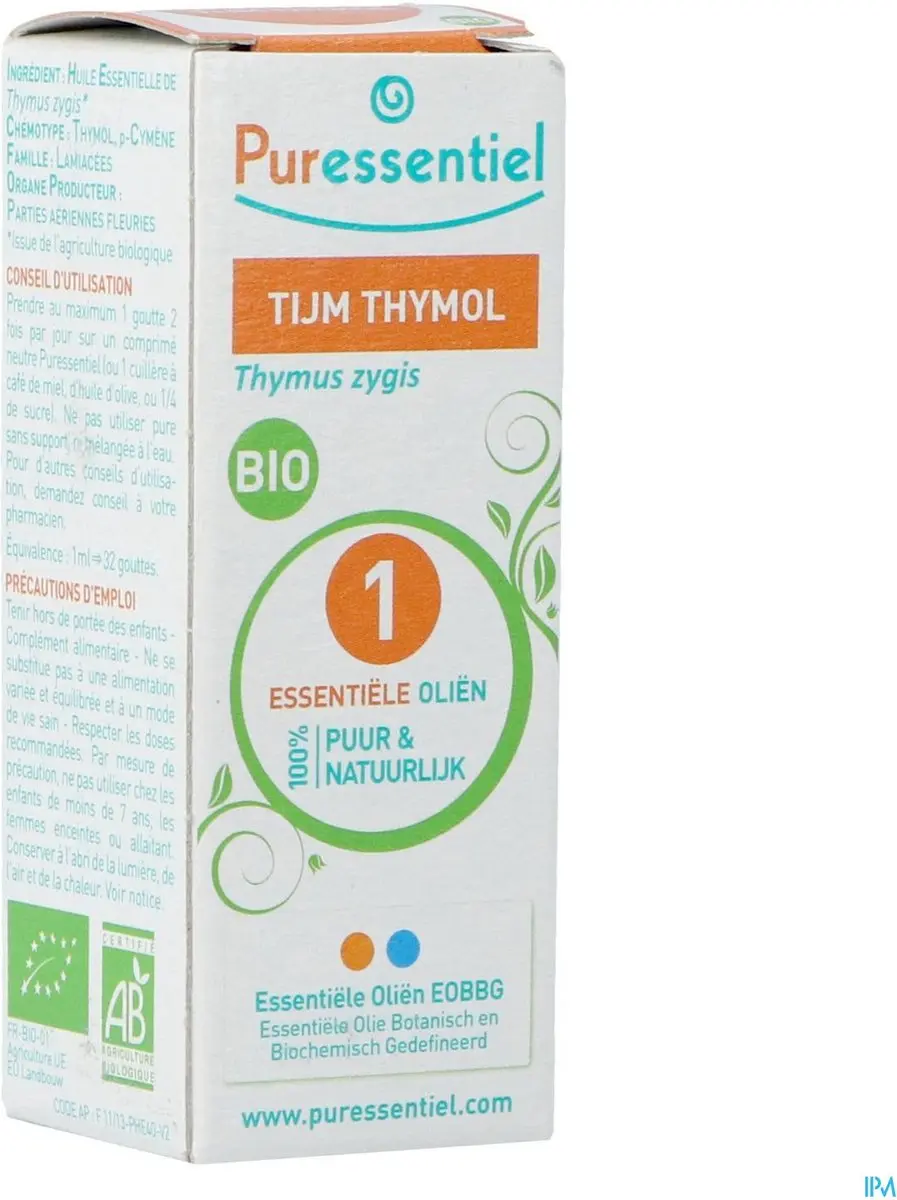 Puressentiel Eo Tijm Thymol Bio 5ml