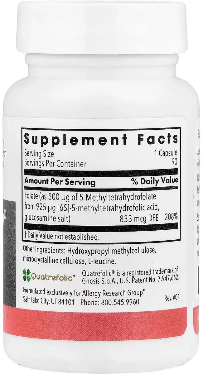 Allergy Research Group QuatreActiv Folate 90 Capsules
