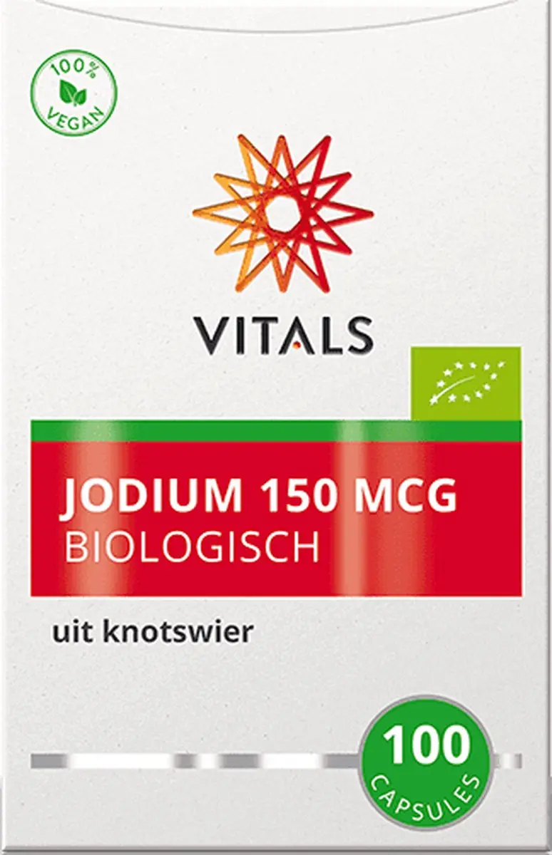 Vitals Jodium Biologisch 150mcg - 100 Capsules - uit Knotswier