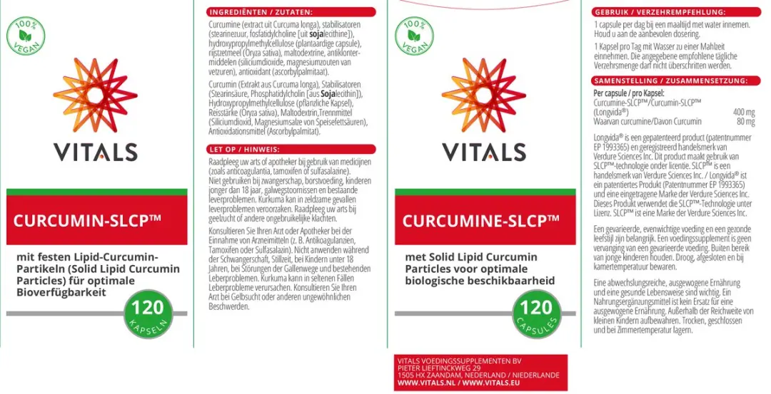 Vitals Curcumine-SLCP 120 Capsules