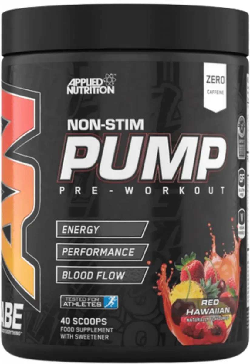 Applied Nutrition ABE Pump Zero Stim Pre-Workout 500g - 40 Doses - Rode Hawaï - afbeelding 6 van 6