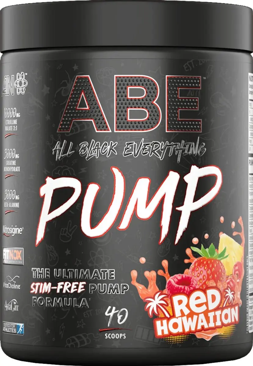 Applied Nutrition ABE Pump Zero Stim Pre-Workout 500g - 40 Doses - Rode Hawaï