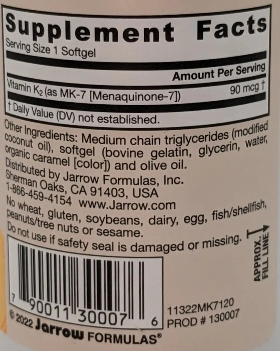 MK-7 90mcg Jarrow Formulas 120softgels