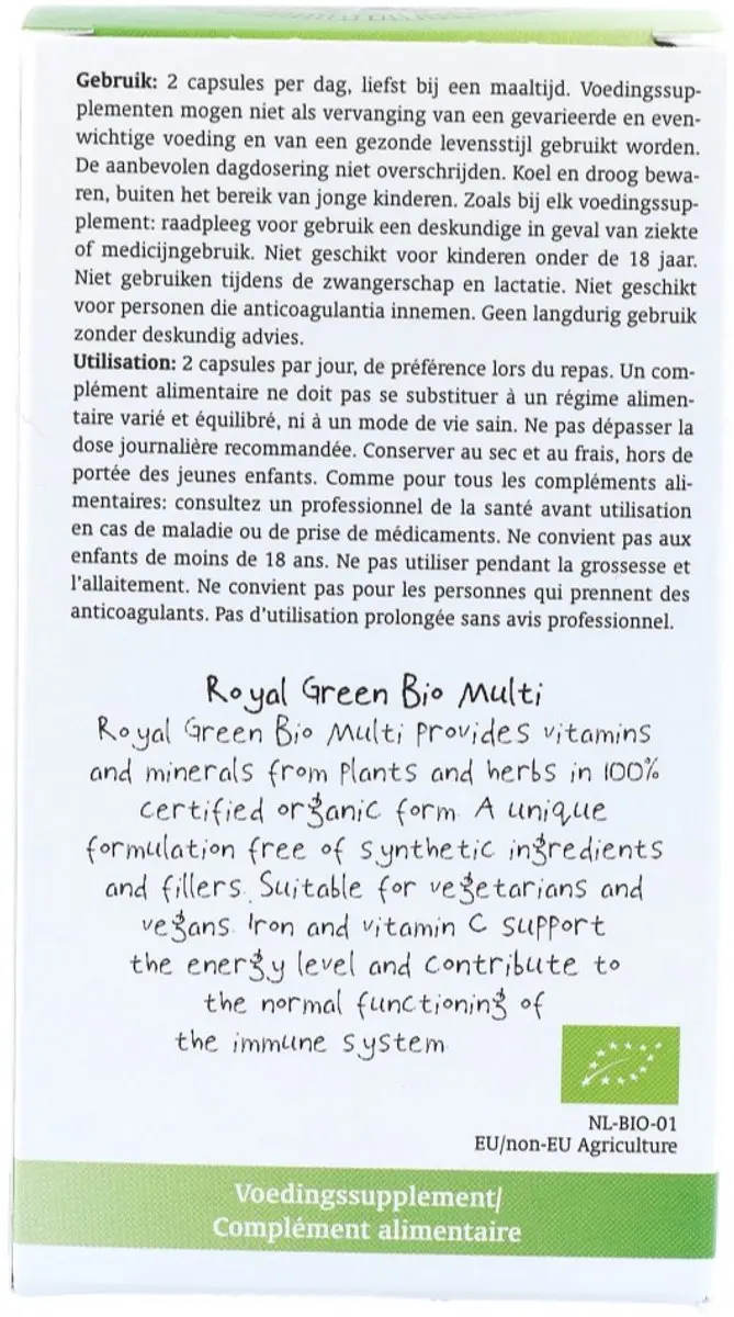 Royal Green Multi Biologisch 60 Vegacapsules