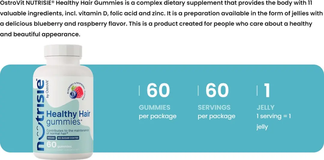 OstroVit NUTRISIE Healthy Hair Gummies 60 Stuks - Blueberry-Raspberry