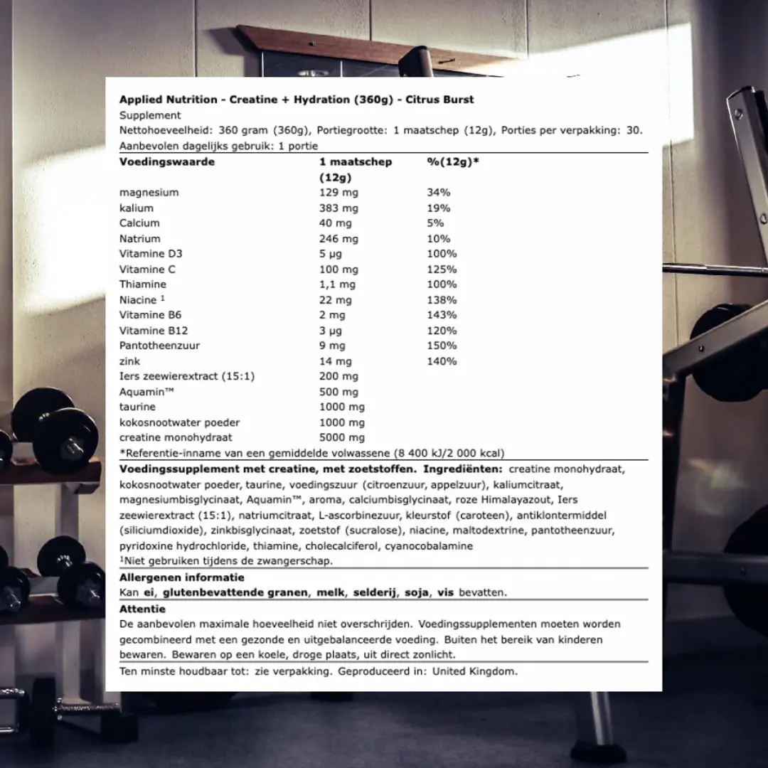 Applied Nutrition Creatine + Hydration 360g - Citrus Burst
