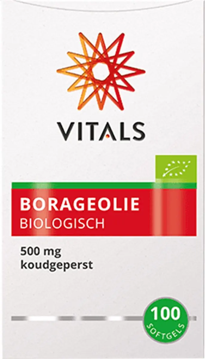 Vitals Borageolie Biologisch 500mg - 100 Softgels