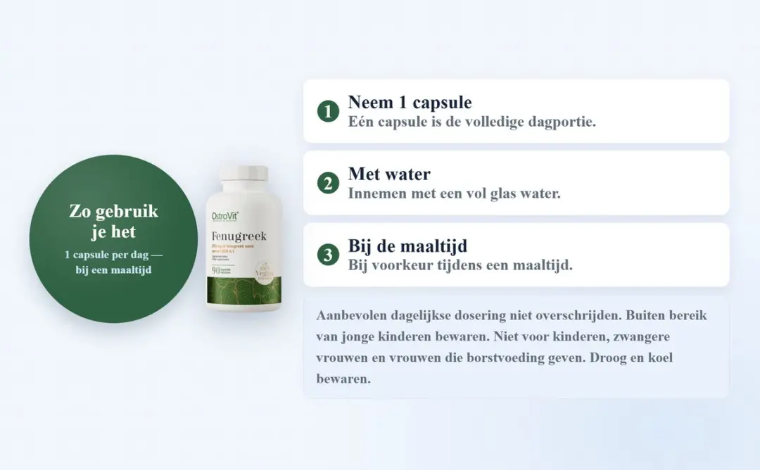 OstroVit Fenegriek VEGE Capsules - 90 Stuks