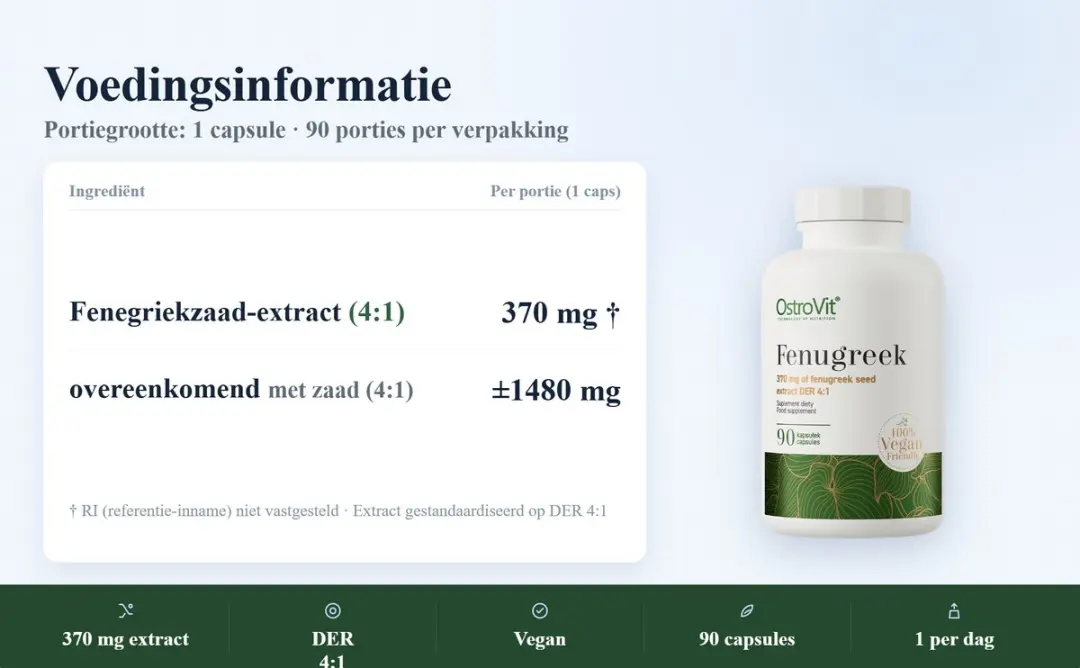 OstroVit Fenegriek VEGE Capsules - 90 Stuks