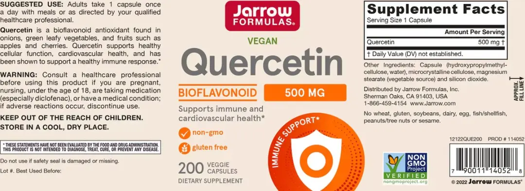 Jarrow Formulas Quercetin 500mg - 200 Capsules