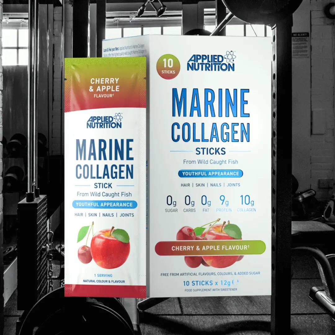 Applied Nutrition Marine Collagen Sticks 120g - 10x12g Cherry Apple