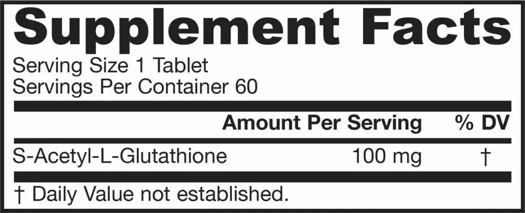 Jarrow Formulas S-Acetyl L-Glutathione 100mg - 60 Tabletten