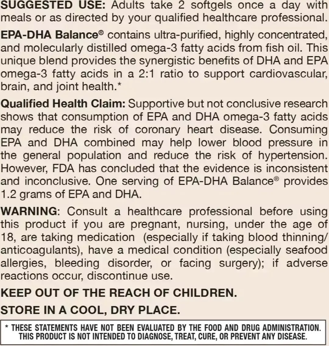 Jarrow Formulas EPA-DHA Premium Balance Visolie 1000mg - 240 Softgels