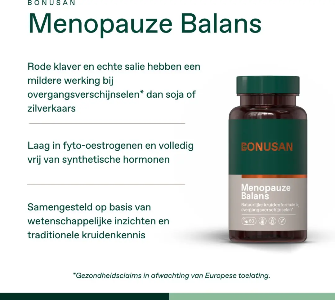 Bonusan Menopauze Balans Capsules 60 Stuks - Rode Klaver/Salie/Maca