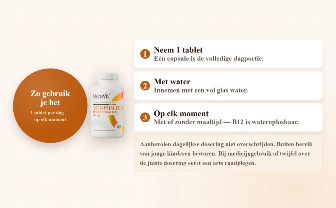 OstroVit Vitamine B12 Methylcobalamine 100µg - 120 Tabletten