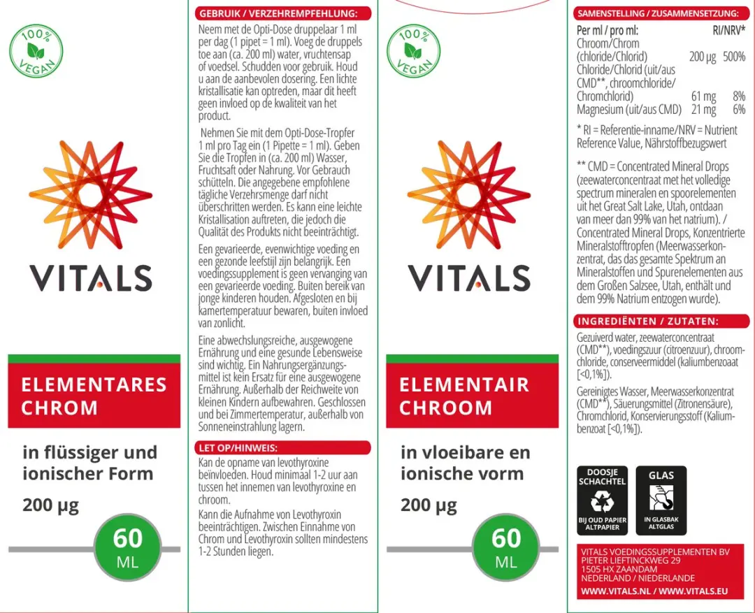 Vitals Elementair Chroom 200mcg 60ml