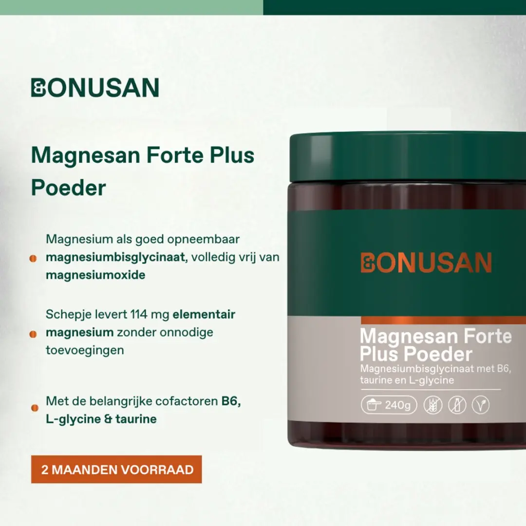 Bonusan Magnesan Forte Plus Magnesiumpoeder 240g - 114mg per schepje