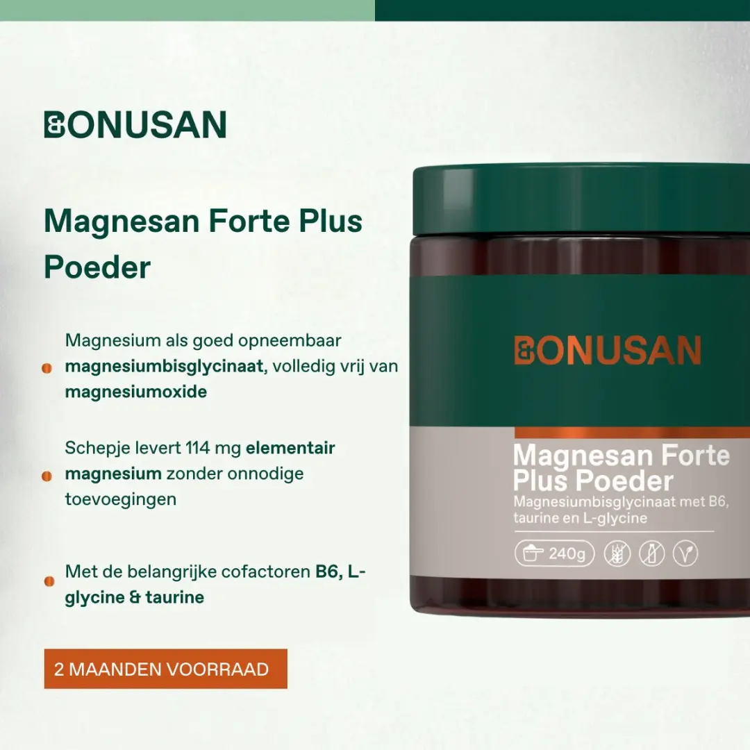 Bonusan Magnesan Forte Plus Magnesiumpoeder 240g - 114mg per schepje