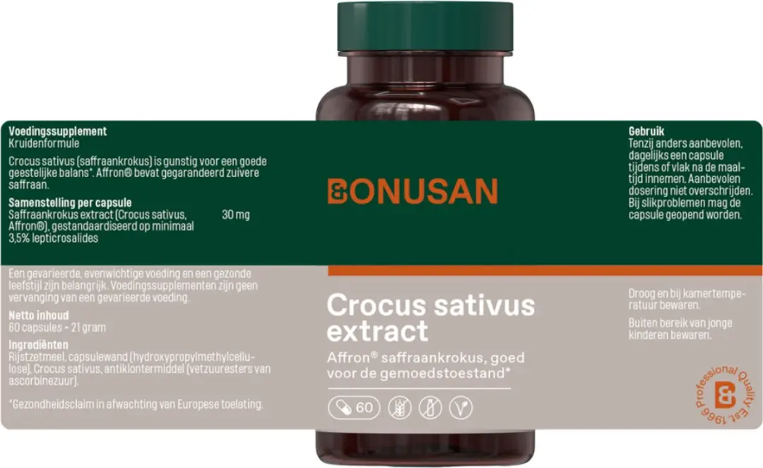 Bonusan Saffraan Extract 60 Capsules