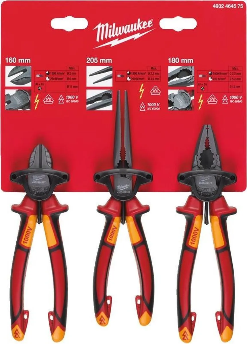 Milwaukee VDE 3-delige tangenset 4932464575