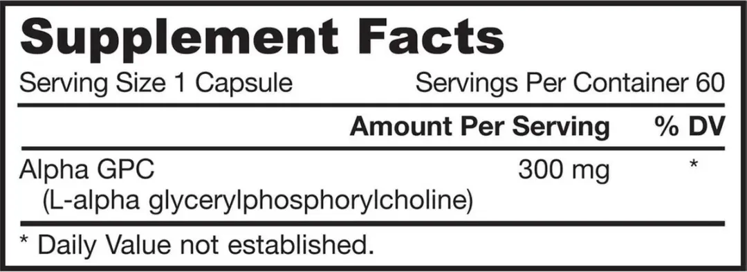 Jarrow Formulas Alpha GPC 300mg - 60 Capsules