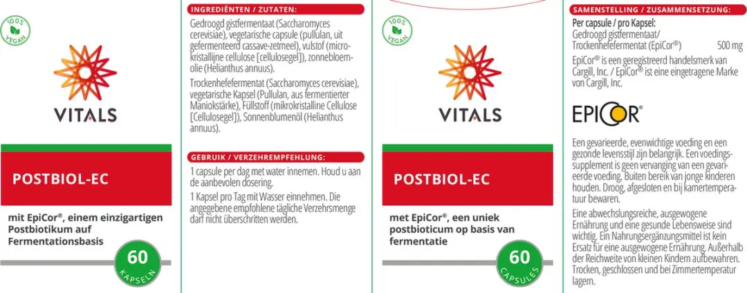Vitals Postbiol-EC 60 Capsules - 7g