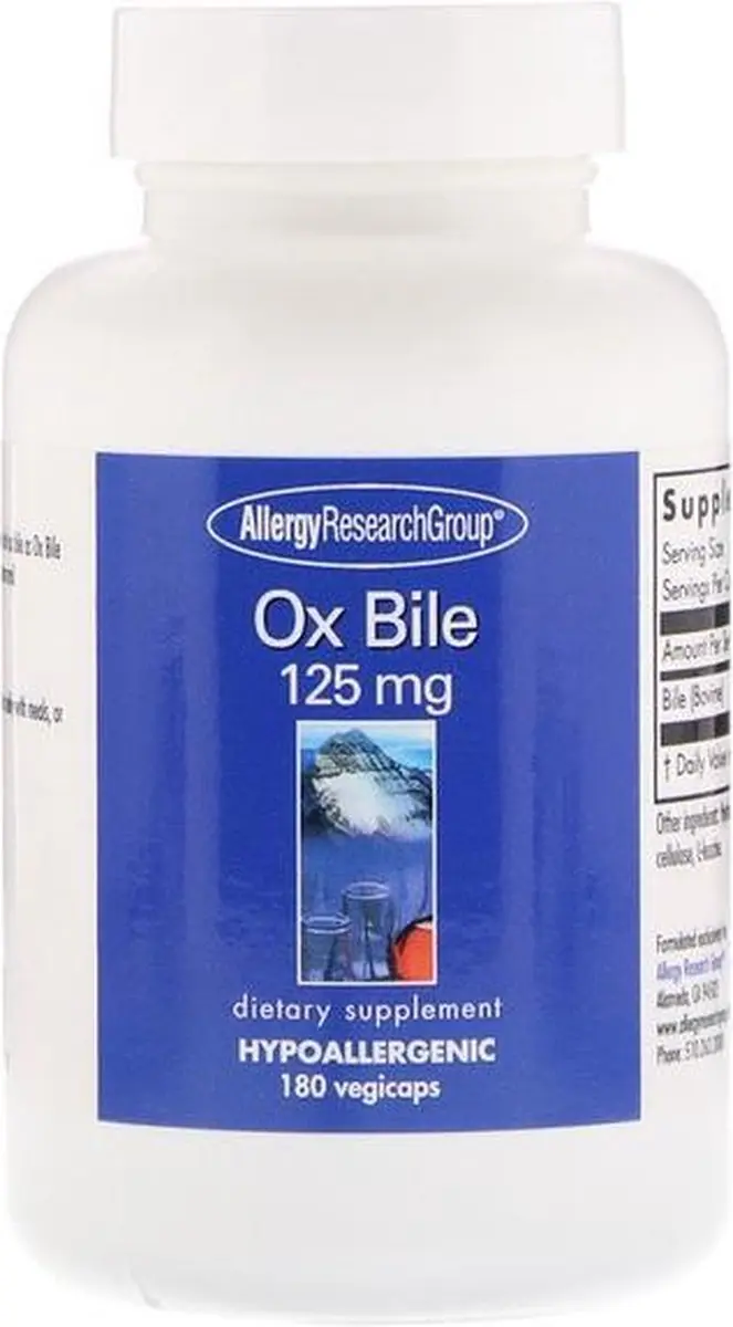 Allergy Research Group Ox Bile 125mg Vegicaps
