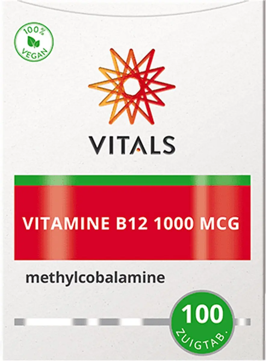 Vitals Vitamine B12 1000 mcg Methylcobalamine - 100 Zuigtabletten