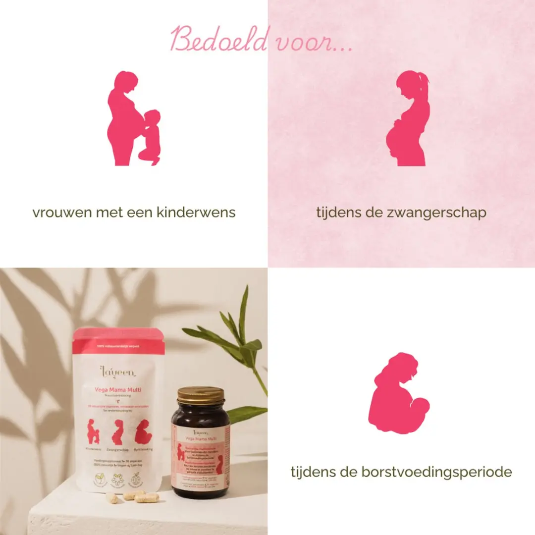 Laveen Vega Mama Multivitamine - 30 Capsules - Actief Foliumzuur