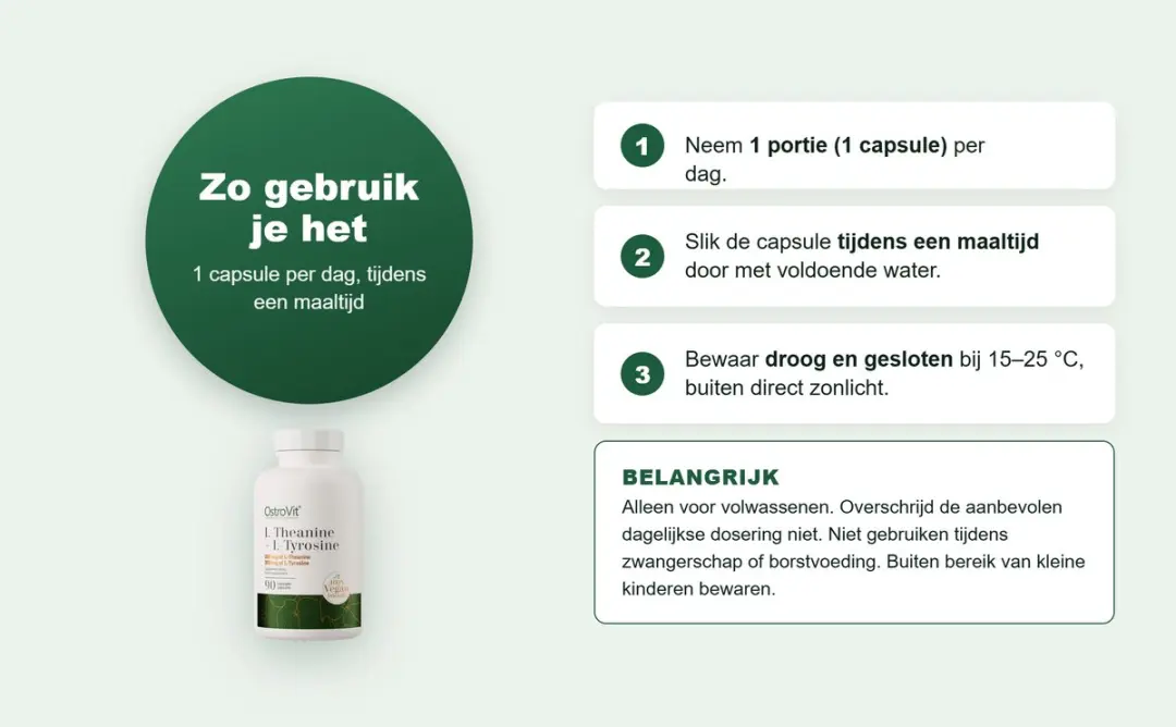 OstroVit Theanine + Tyrosine VEGE 90 Capsules - 210g