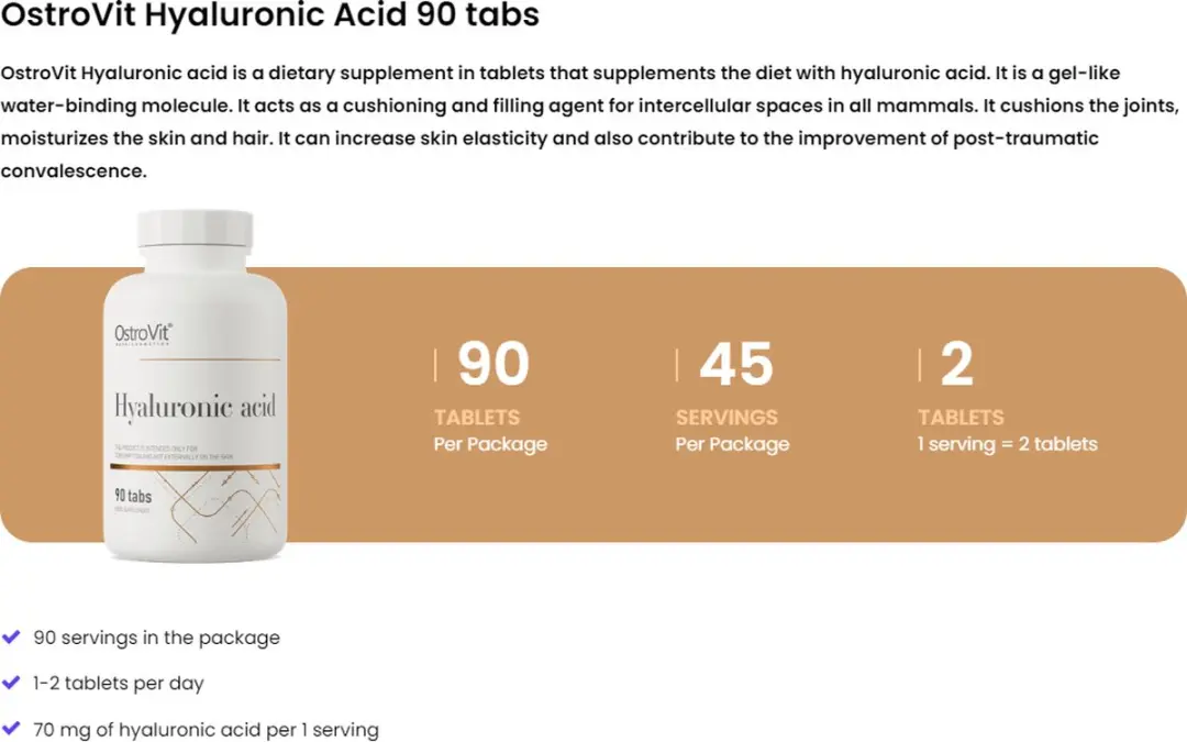 OstroVit Vetverbranders met Hyaluronzuur 90 Tablets