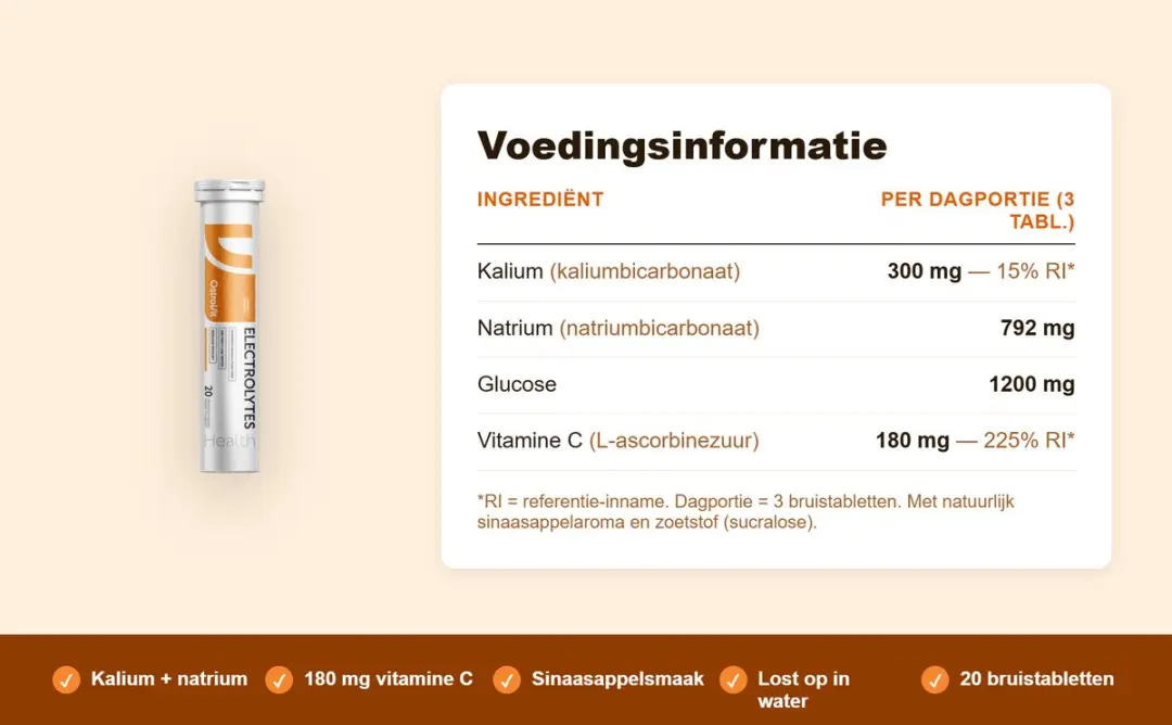 OstroVit Elektrolyten Bruistabletten 20 Stuks - Orange