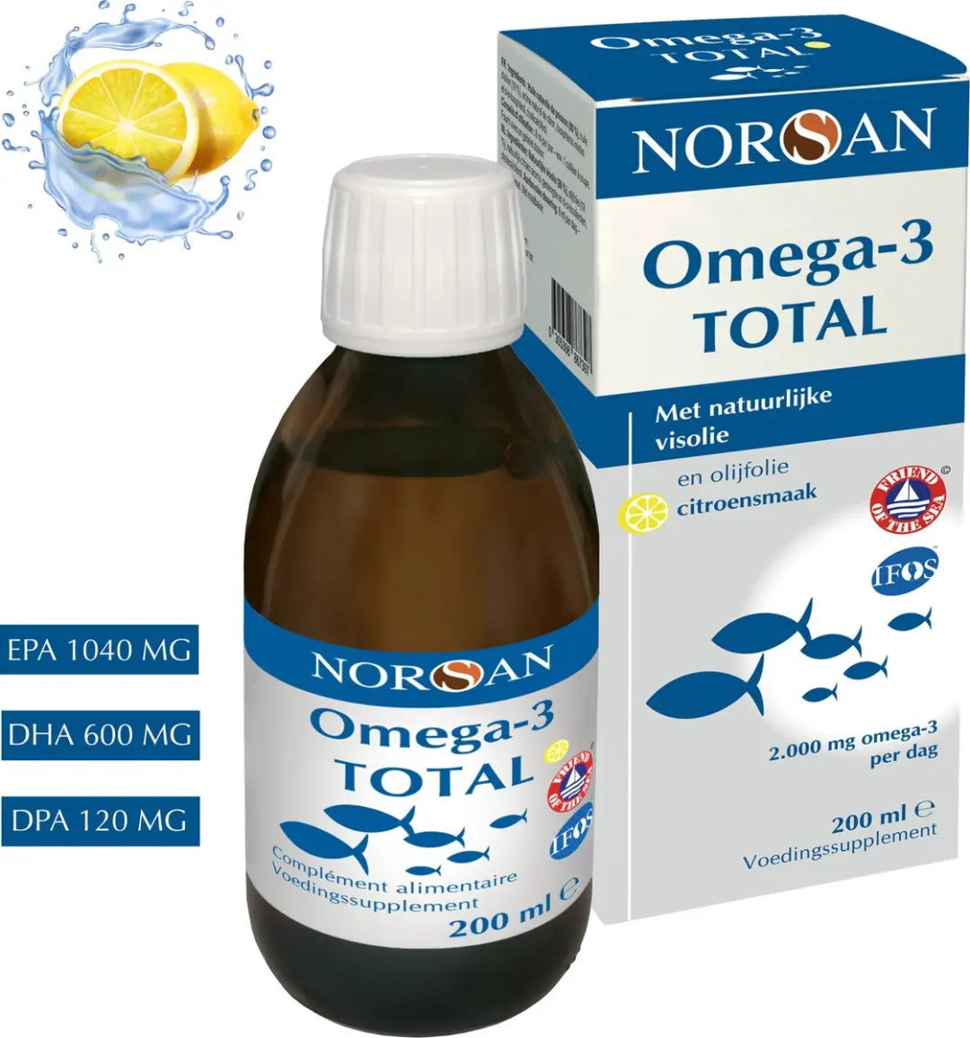 Norsan Omega-3 Total Visolie Citroen 2000mg