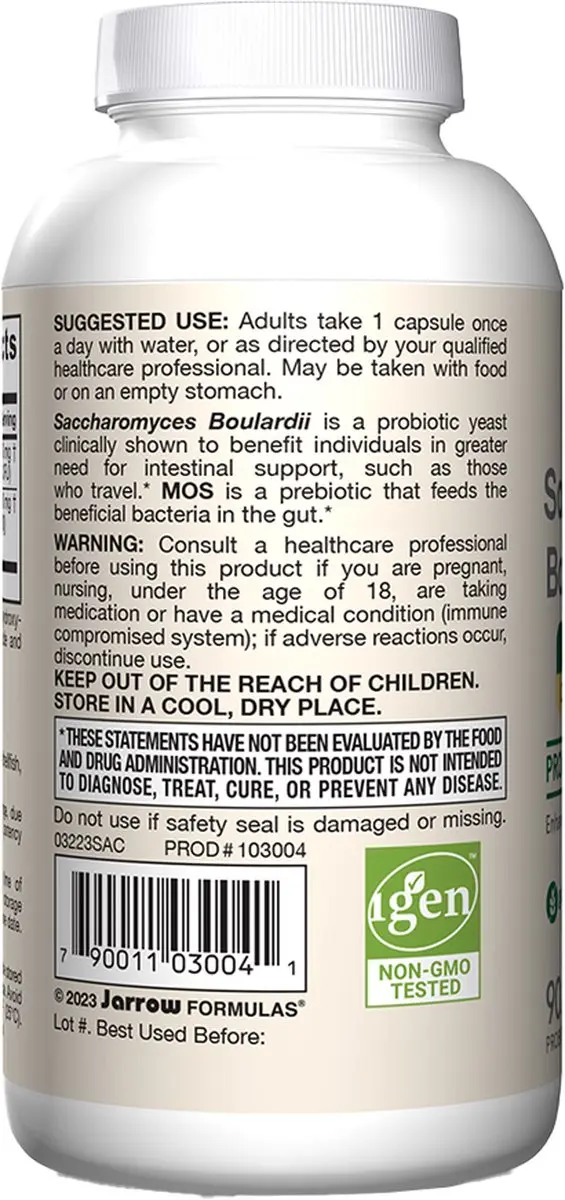 Jarrow Formulas Saccharomyces Boulardii + MOS 90 Capsules