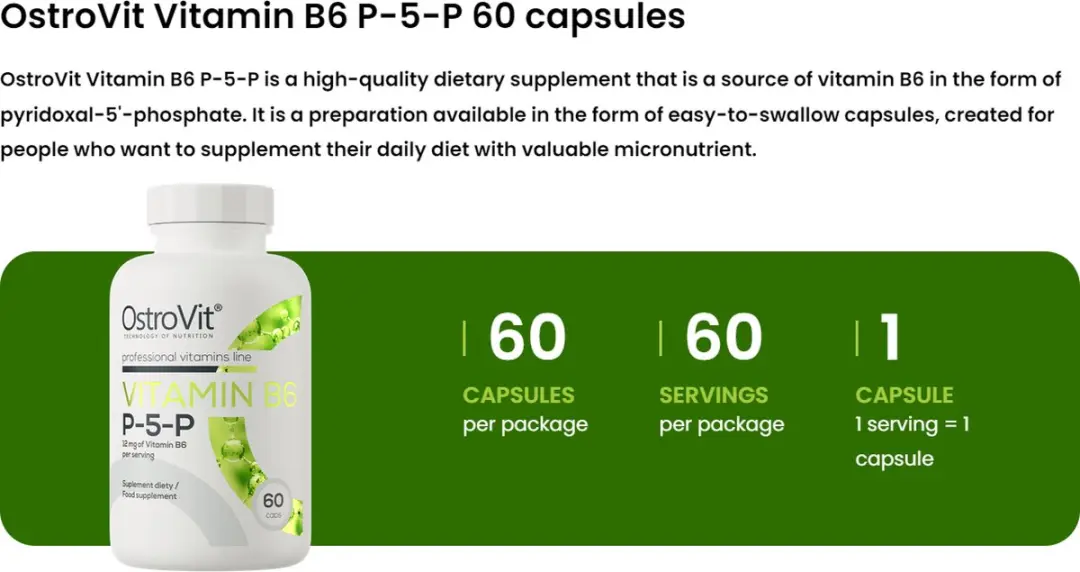 OstroVit Vitamin B6 P-5-P 60 Capsules
