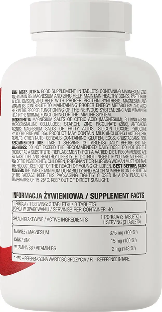 OstroVit MGZB Ultra 120 Tabletten - Magnesium & Zink