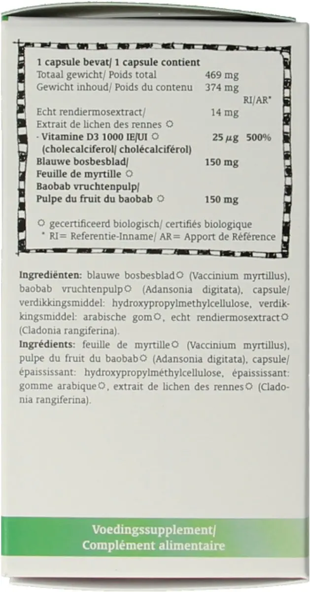 Royal Green Vitamine D3 Biologisch 60 Vegacapsules