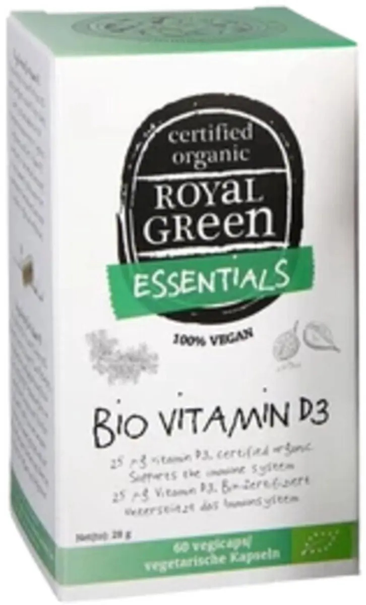 Royal Green Vitamine D3 Biologisch 60 Vegacapsules