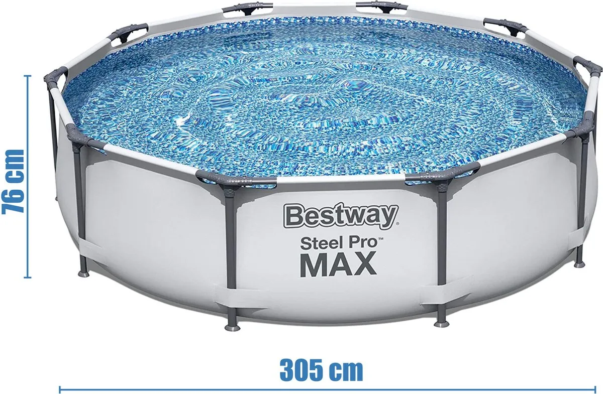Bestway Steel Pro MAX 56406 Zwembad 305cm - 4678L - Grijs